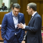 Mr Alexis TSIPRAS, Greek Prime Minister; Mr Emmanuel MACRON, President of France.